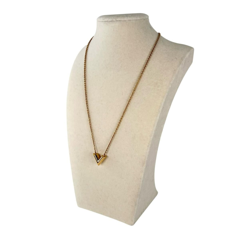 Louis Vuitton Collier Essential Lou Necklace Gold — view 3