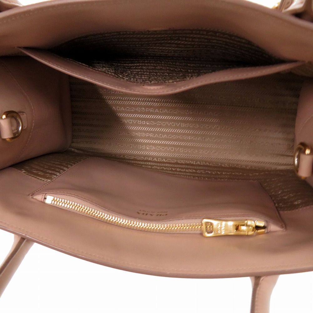 Prada Monochrome Saffiano Leather Pink Beige Handbag — view 8