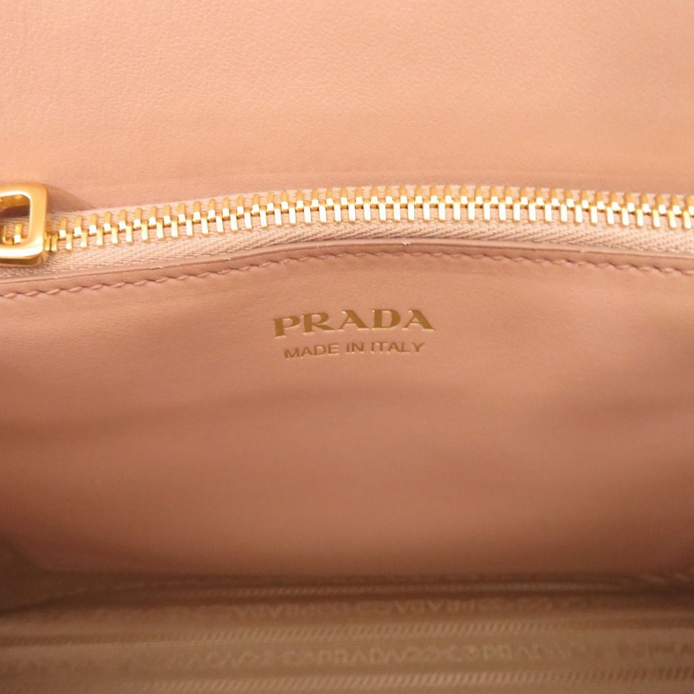 Prada Monochrome Saffiano Leather Pink Beige Handbag — view 9