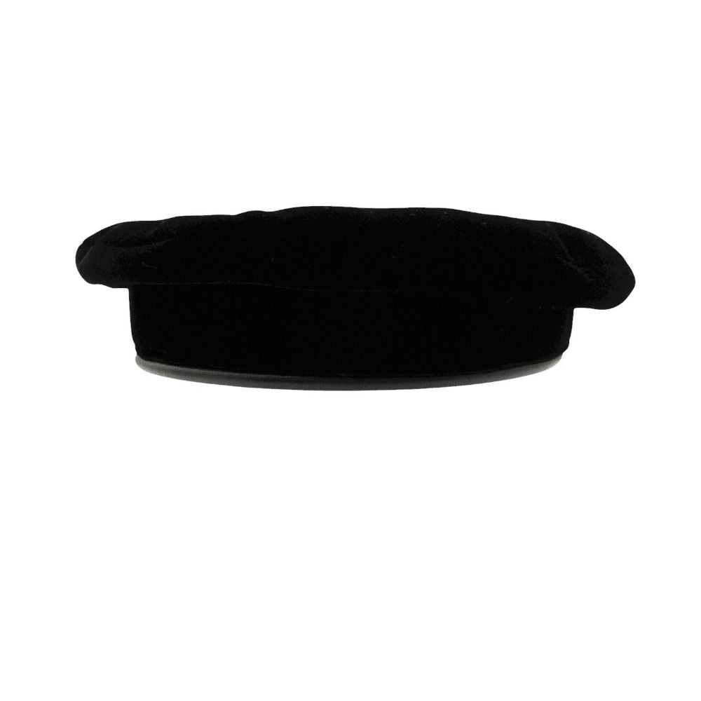 Hermes Beret Rayon Silk Cap Hat Lamb Leather Piping 58 Black — view 3