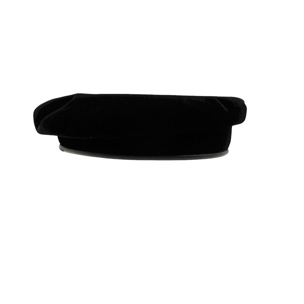 Hermes Beret Rayon Silk Cap Hat Lamb Leather Piping 58 Black — view 5