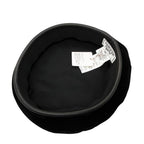 Hermes Beret Rayon Silk Cap Hat Lamb Leather Piping 58 Black — view 6
