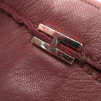Hermes Gloves H Logo Silver Leather Glove Lambskin Brown — view 7