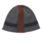 Hermes Knit Cap le Mer Era Cashmere Jacquard Border Beanie Hat Charcoal Legre — view 2
