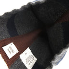 Hermes Knit Cap le Mer Era Cashmere Jacquard Border Beanie Hat Charcoal Legre — view 4