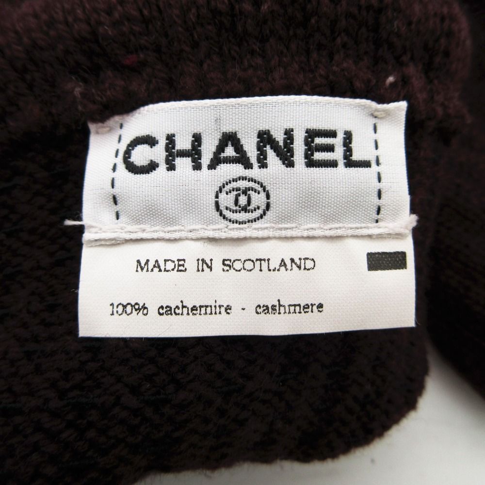 Chanel Gloves Cashmere CC Logo Knit Long Dark Brown — view 6
