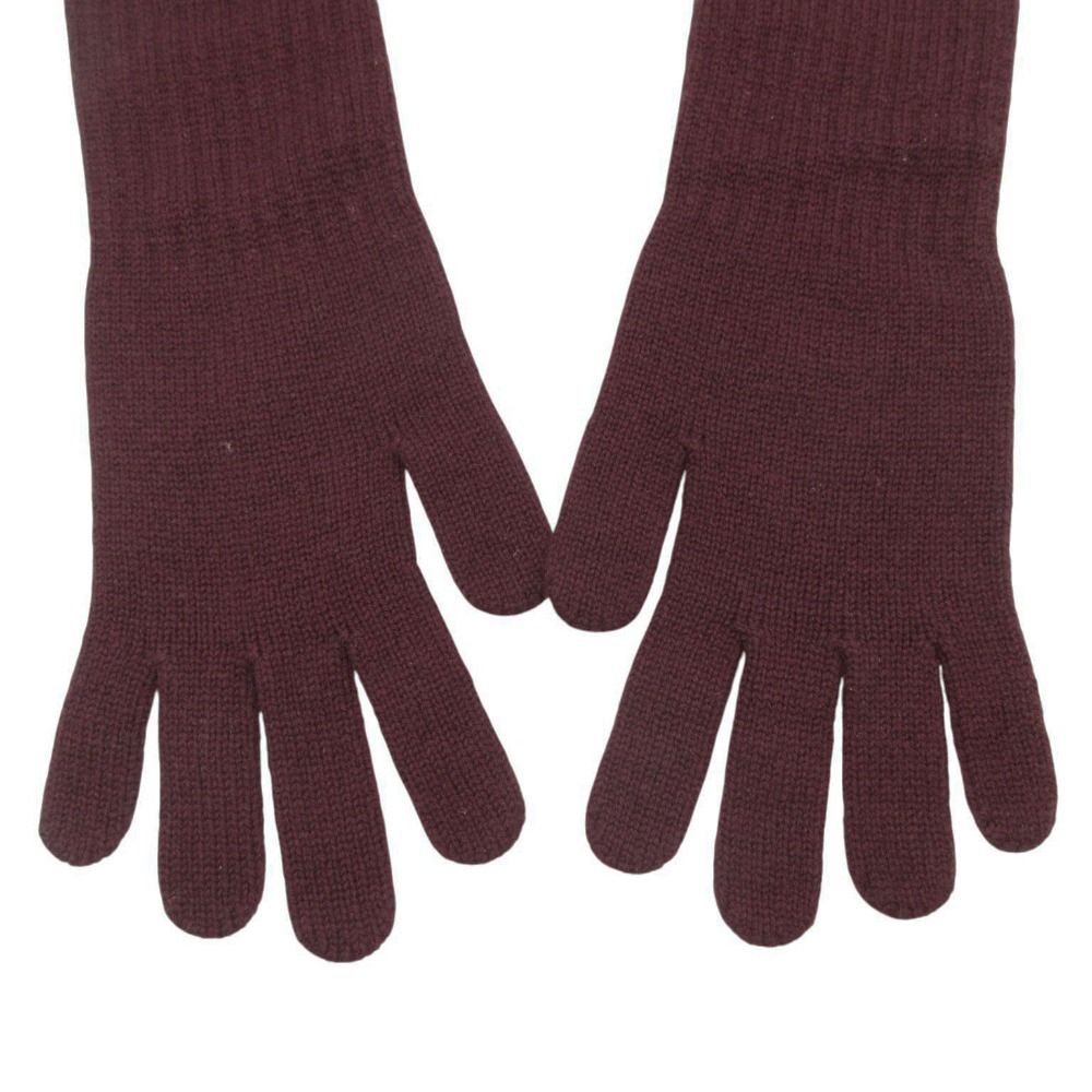 Chanel Gloves Cashmere CC Logo Knit Long Dark Brown — view 3