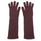 Chanel Gloves Cashmere CC Logo Knit Long Dark Brown — view 2