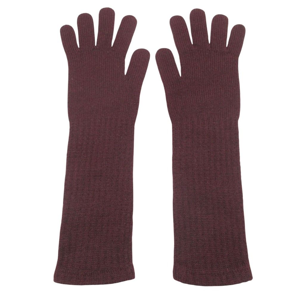 Chanel Gloves Cashmere CC Logo Knit Long Dark Brown — view 2