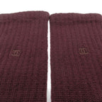 Chanel Gloves Cashmere CC Logo Knit Long Dark Brown — view 4