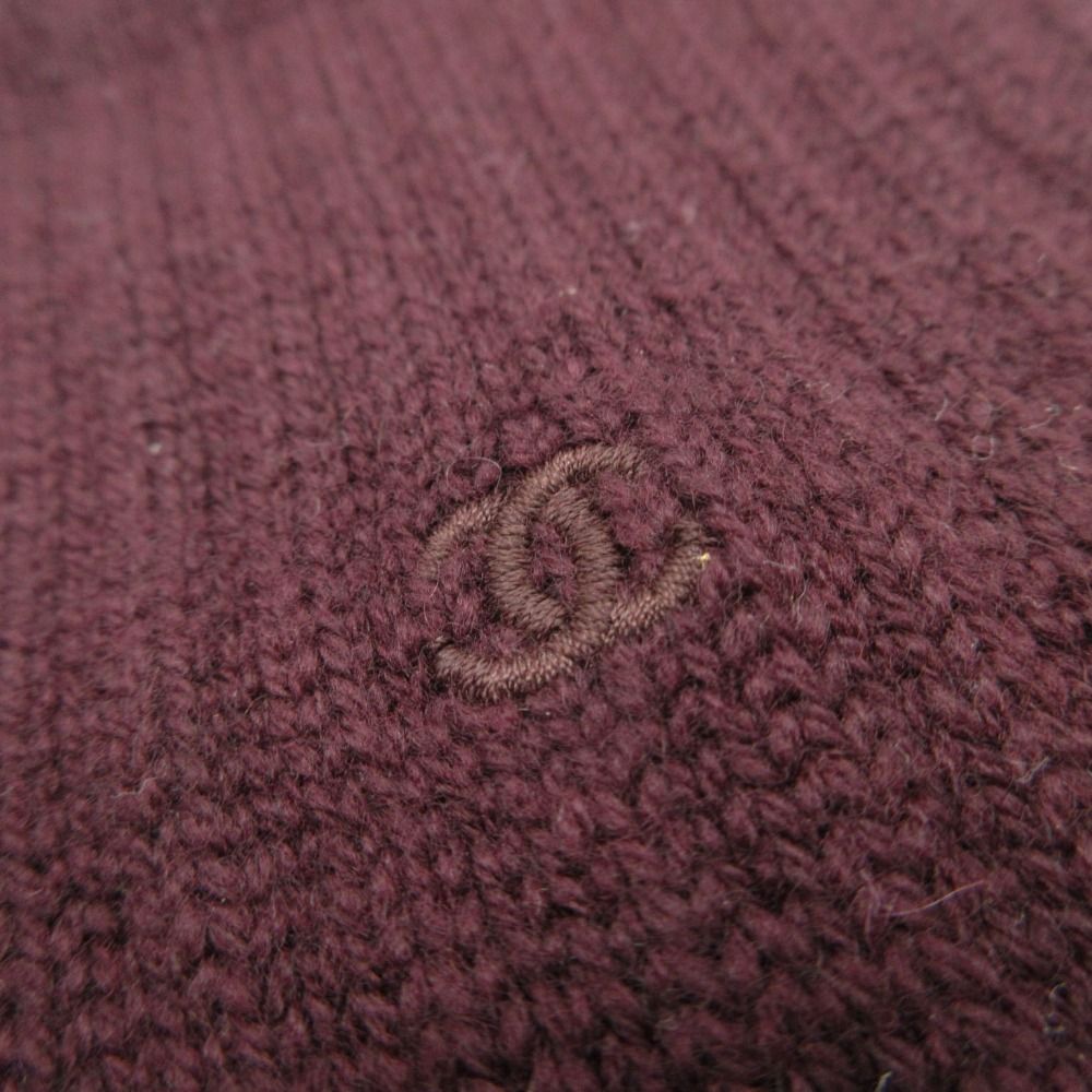 Chanel Gloves Cashmere CC Logo Knit Long Dark Brown — view 5