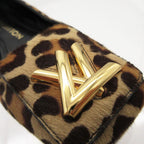 Louis Vuitton Ballet Shoes Shake Line Ballerina Calf Hair Leopard Print Lvlogo — view 7
