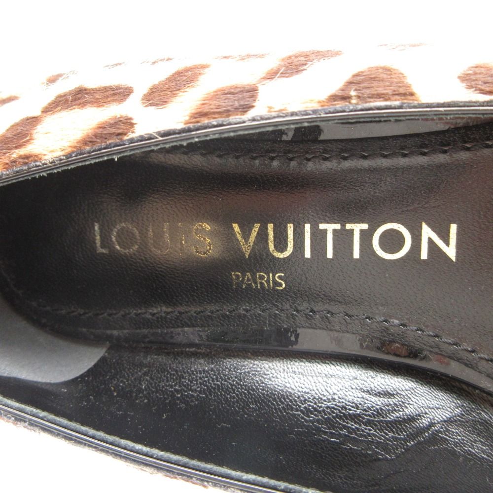 Louis Vuitton Ballet Shoes Shake Line Ballerina Calf Hair Leopard Print Lvlogo — view 6