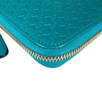 Gucci Microshima Zip Around Wallet GG Pattern Blue — view 5