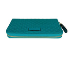 Gucci Microshima Zip Around Wallet GG Pattern Blue — view 3