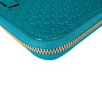Gucci Microshima Zip Around Wallet GG Pattern Blue — view 8