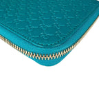 Gucci Microshima Zip Around Wallet GG Pattern Blue — view 6
