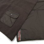 Prada Sports Scarf Nylon Wool Contrast Pocket Rubber Logo Brown — view 3