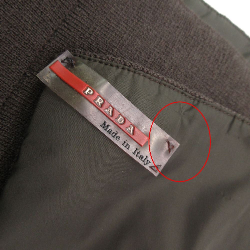 Prada Sports Scarf Nylon Wool Contrast Pocket Rubber Logo Brown — view 6