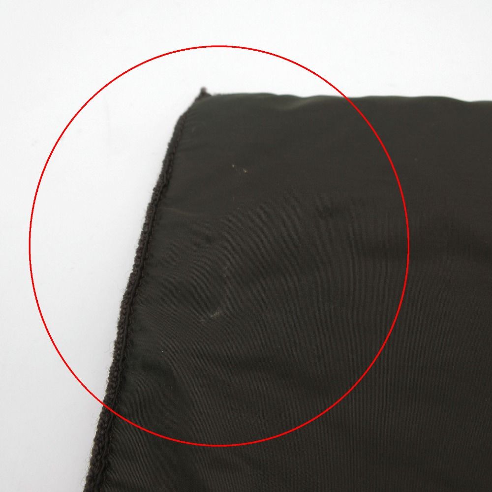 Prada Sports Scarf Nylon Wool Contrast Pocket Rubber Logo Brown — view 9