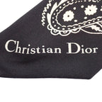 Dior Mitzska Fam le Collection Paisley Heart Silk Black Scarf — view 6