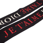 Dior Mitzska Fam le Collection Paisley Heart Silk Black Scarf — view 4
