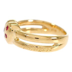 Saint Laurent Yves Heart Ring 18k Yellow Gold Ruby