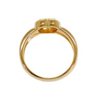 Saint Laurent Yves Heart Ring 18k Yellow Gold Ruby
