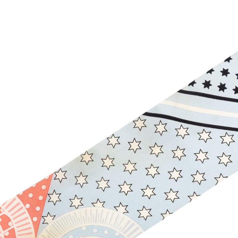 Hermes Twill Eperon D'or Cut Apron Cut Scarf Pink Blue Silk — view 4