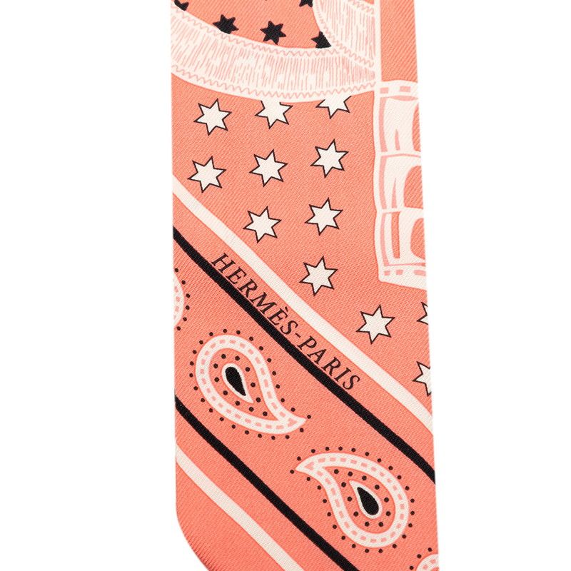 Hermes Twill Eperon D'or Cut Apron Cut Scarf Pink Blue Silk — view 2