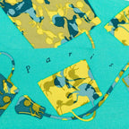 Hermes Twilly Kelly en Caleche Kelly's Carriage Scarf Green Yellow Silk — view 2