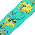 Hermes Twilly Kelly en Caleche Kelly's Carriage Scarf Green Yellow Silk — view 3