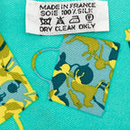 Hermes Twilly Kelly en Caleche Kelly's Carriage Scarf Green Yellow Silk — view 5