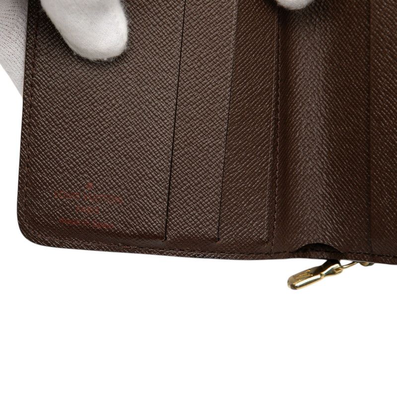 Louis Vuitton Damier Compact Zip Bifold Wallet Ebene Brown Leather — view 6