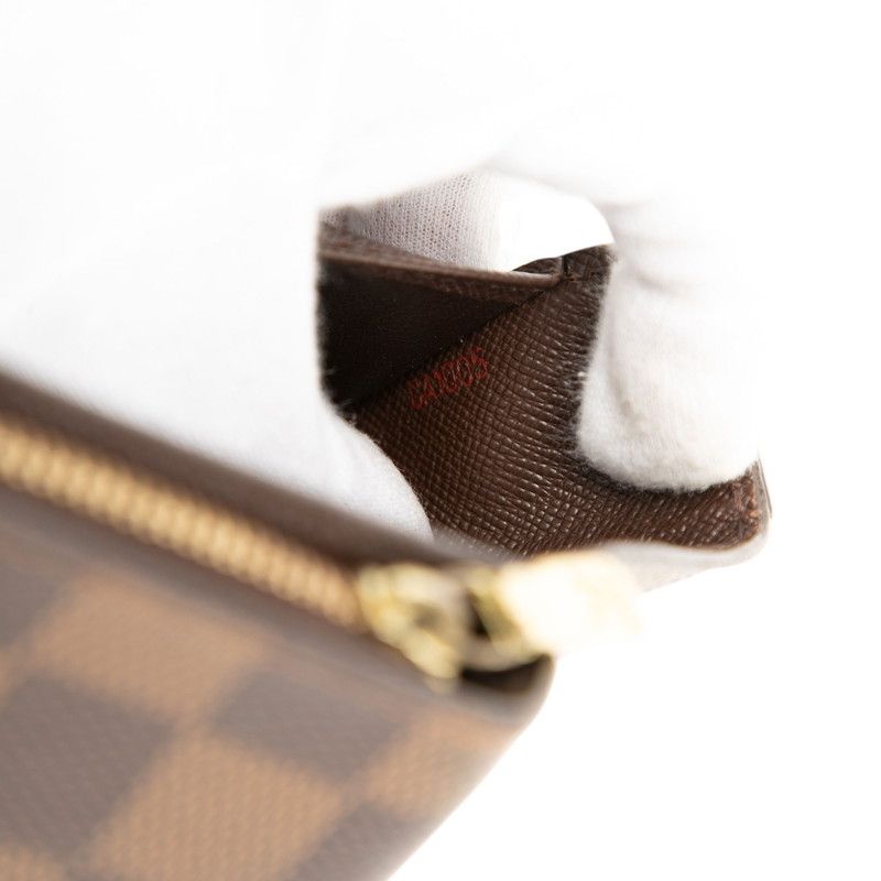 Louis Vuitton Damier Compact Zip Bifold Wallet Ebene Brown Leather — view 7