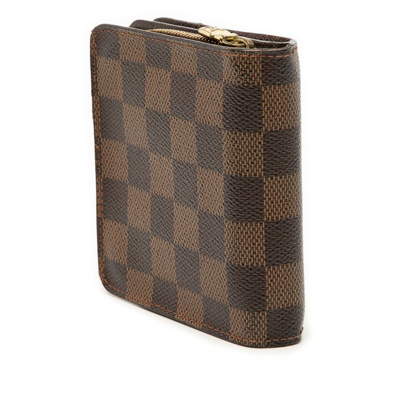 Louis Vuitton Damier Compact Zip Bifold Wallet Ebene Brown Leather — view 2