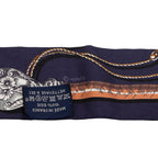 Hermes Twilly Cavalcades Cavalry March Scarf Navy Brown Silk — view 3