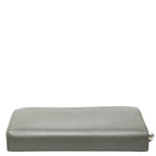 Prada Logo Zip Around Wallet Gray Saffiano Leather — view 3