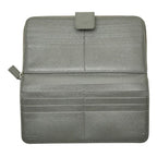 Prada Logo Zip Around Wallet Gray Saffiano Leather — view 6