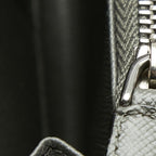 Prada Logo Zip Around Wallet Gray Saffiano Leather — view 8