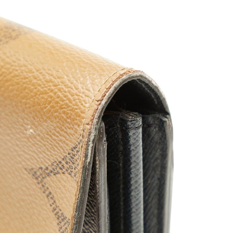 Louis Vuitton Monogram Giant Reverse Portefeuille Sarah Wallet Brown Leather — view 7