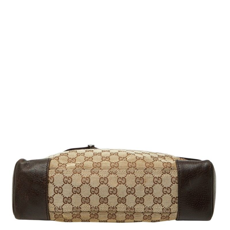 Gucci GG Canvas Crossbody Shoulder Bag Beige Brown Leather — view 3