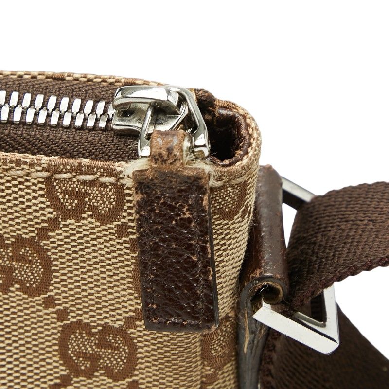 Gucci GG Canvas Crossbody Shoulder Bag Beige Brown Leather — view 8