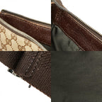 Gucci GG Canvas Crossbody Shoulder Bag Beige Brown Leather — view 9