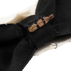 Chanel Camellia Ribbon Brooch Black White Metal Textile — view 3