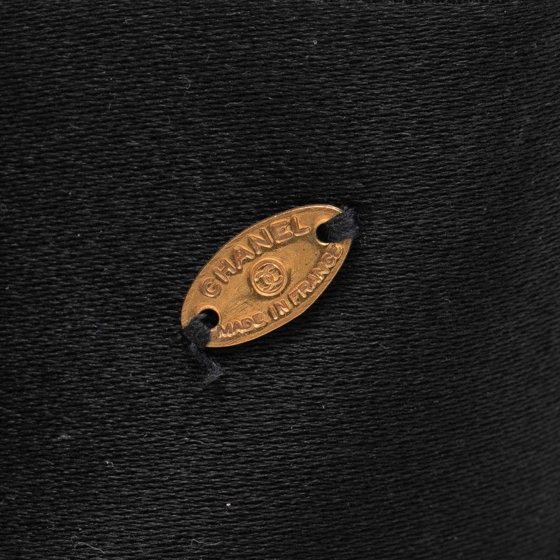 Chanel Camellia Ribbon Brooch Black White Metal Textile — view 6