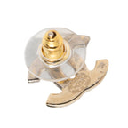 Chanel CC Logo Stud Earrings Gold Multicolor Plated Rhinestone — view 3