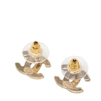 Chanel CC Logo Stud Earrings Gold Multicolor Plated Rhinestone — view 2