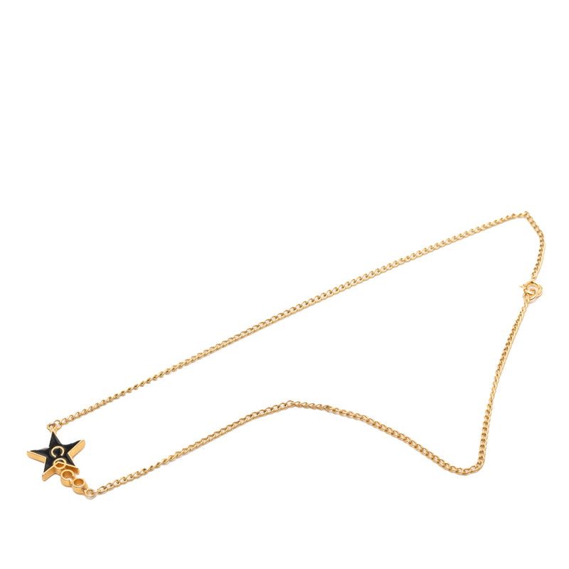 Chanel Star Necklace Gold Black Plated Enamel — view 3