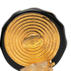 Chanel CC Logo Earrings Gold Black Plated — view 3